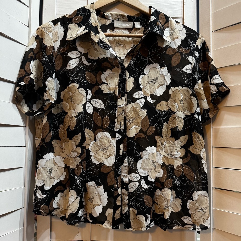 Croft & Barrow Floral Sheer Blouse